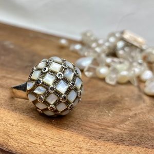 Mother Of Pearl Sterling Silver Ring